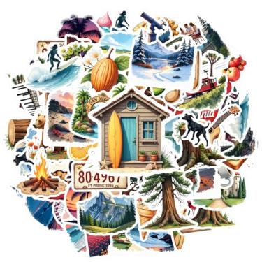 Imagem de 70 pçs adesivos de viagem natureza aventura comida Califórnia DIY adesivos Califórnia aventureiros para notebook, bagagem, celular, copo, mala, telefone, bagagem, laptop, guitarra, carro, brinquedos