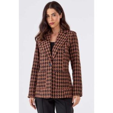 Imagem de Blazer PKS Alfaiataria Tweed Preto e Marrom-Feminino