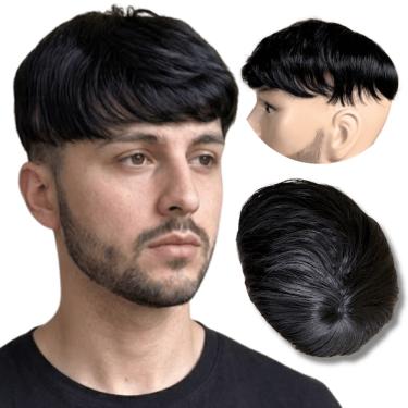 Imagem de Prótese capilar masculina Topo cabeça tique taque preto 1