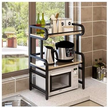 Imagem de HHHJQFAAT Suporte de micro-ondas ajustável para forno de microondas rack de cozinha para micro-ondas panela de arroz suporte de armazenamento de forno suporte de impressora de cozinha (D)