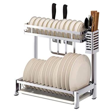 Imagem de BSNANCA Escorredor de louça, escorredor de ralo de armazenamento, prateleira de talheres de cozinha colocada a (B)