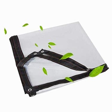 Imagem de OKUOKA Cobertura contra poeira de lona de vidro transparente isolamento de plantas anel de chapa metálica ilhós mercado tenda ao ar livre, 23 tamanhos (cor: transparente, tamanho: 5x6m)