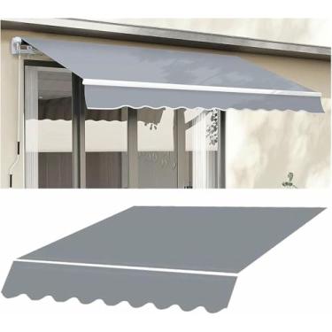 Imagem de Substituições de tecido de toldo retrátil, tela de dossel de guarda-sol, para pátio pátio porta de janela de loja, tela de sombra à prova d'água ao ar livre -