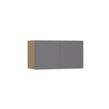 Imagem de Armário Aéreo Para Geladeira 80cm 2 Portas Slim Luciane Móve Freijó/cinza Puro