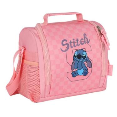 Imagem de Lancheira Térmica Lilo Stitch Escola Luxcel Transversal Rosa