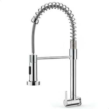 Imagem de Torneira Gourmet Cozinha De Parede Em Inox Flexível SOFTINOX 2 Jatos — Torneira 1/4 De volta Bica Giratória 360° Metal Design Elegante e Funcional (Cromada)