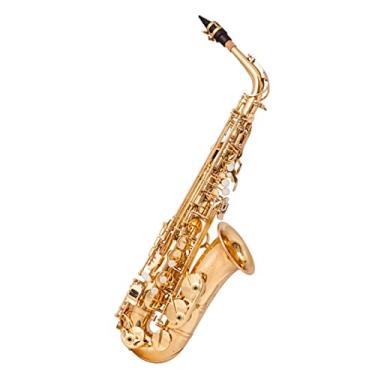 Imagem de EB Saxofone alto latão dourado laca E-Flat Sax instrumento de sopro com acessórios