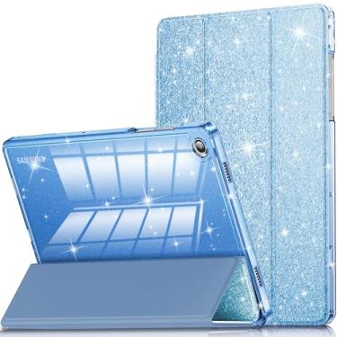 Imagem de INFILAND Capa para Samsung Galaxy Tab A11+Plus/A9+ Plus 11 polegadas (2023/2025), capa protetora para tablet com glitter e parte traseira transparente [despertar/dormir automaticamente] para meninas e