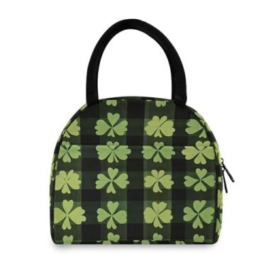 Imagem de GUIJI Lancheira térmica com listras Clover, lancheira reutilizável à prova de vazamento para mulheres e homens, lancheira térmica para trabalho e viagens