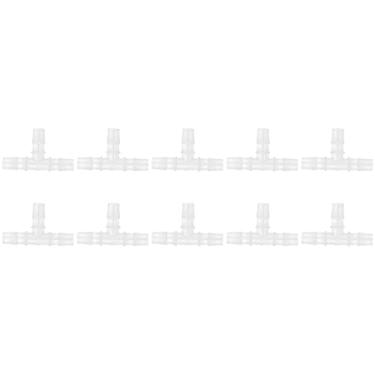 Imagem de Conector de mangueira em forma de T durável em forma de T de material PP premium de 3 vias para produtos farmacêuticos, bebidas, laboratórios, processamento químico, 10 peças (T 17,5)