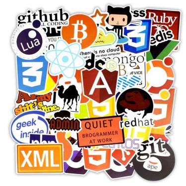 Imagem de Adesivos, softwares, programação, vinil impermeável, 50 unidades/lote