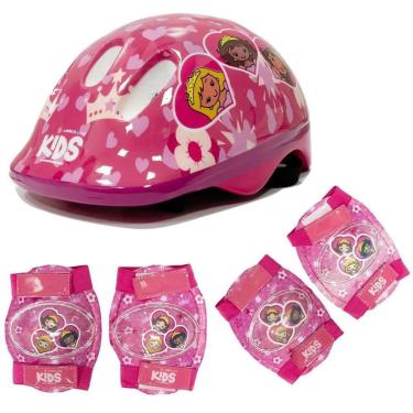 Imagem de kit Segurança Infantil Capacete+Joelheira+Cotoveleira Tam M-Unissex