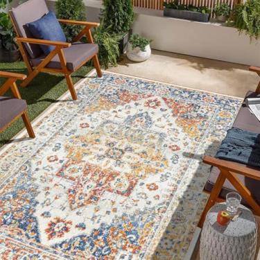 Imagem de Tapetes externos para jardim, tapetes externos para pátio, tapete externo durável reciclado lavável para quintal, varanda, deck F 200 x 300 cm