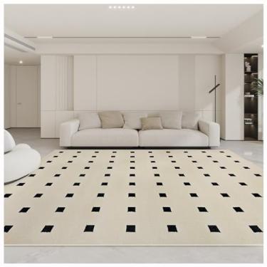 Imagem de SPXMQSS Tapete de sala de estar, tapetes grandes macios e confortáveis para quarto, tapete grande de polipropileno resistente ao desgaste, fácil de limpar, sem queda para sala de estar, jantar, lounge