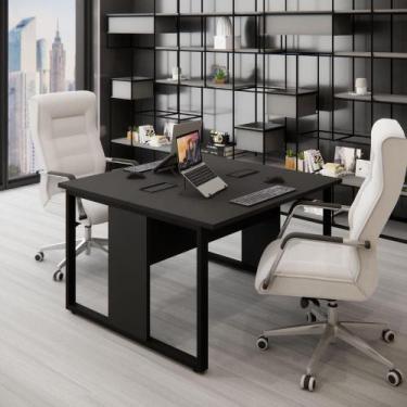 Imagem de Mesa de Trabalho para Escritório 2 Lugares Preto 1,20m F5 - F5 Office 