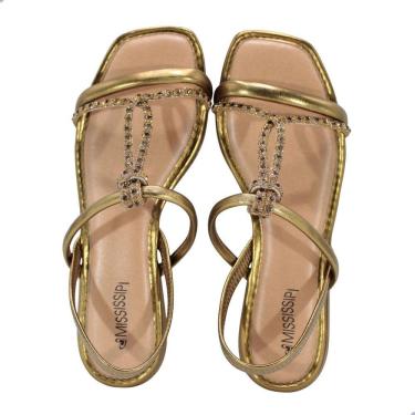 Imagem de Sandália Rasteira Mississipi Mf842.0005 Ouro Velho/Bronze