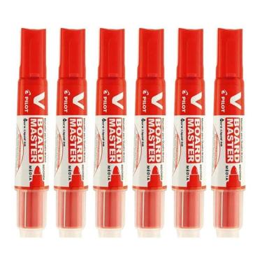 Imagem de Pincel Para Quadro Branco Recarregável Board Master Vermelho 6 Unidades - Pilot