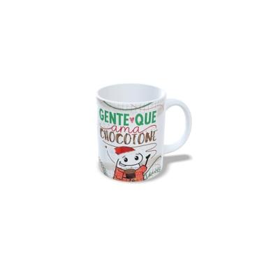 Imagem de Caneca de Cerâmica 325ml Tema Natal, Gente que Ama Panetone, Branca com Estampa Natalina (2)