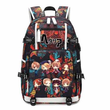 Imagem de Mochila Axis Powers Hetalia Cartoon Kids School 30x15x47cm - Yiweisai