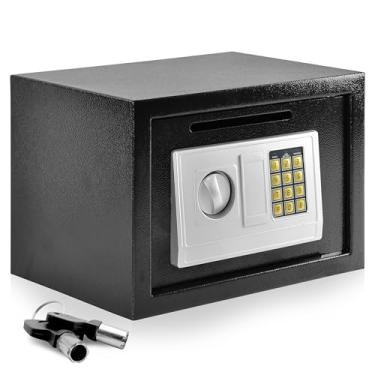 Imagem de SereneLife SAFEDrop Box Cofre de dinheiro com carga frontal e cofre para documentos de dinheiro com substituição mecânica, inclui chaves 35 x 25 x 25 cm (SLSFE342)