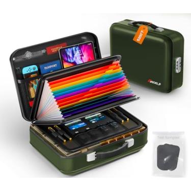 Imagem de Caixa de documentos à prova de fogo com fechadura, 2,871 °C, à prova de fogo, resistente à água, estojo rígido organizador de arquivos, cofre para documentos importantes, certificados, laptop