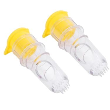 Imagem de 2 peças espremedor de limão, espremedor manual portátil de limão, espremedor de laranja, torneira cítrica, extrator de suco, espremedor de citrinos com tampa para coquetéis, bebidas e cozinhar