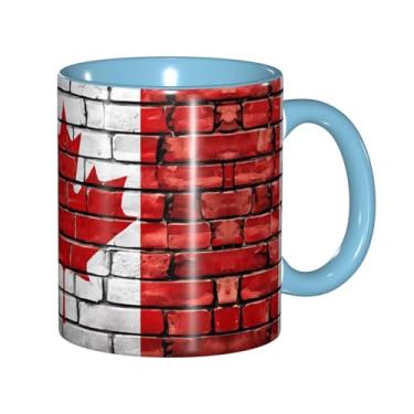 Imagem de Zeraoke Canecas de café criativas com impressão de bandeira canadense, personalizadas, presente para família, tamanho de 325 ml, unissex