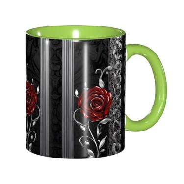 Imagem de Zeraoke Pretty Roses Print Canecas de café criativas, personalizadas, presente para a família, tamanho de 325 ml, unissex