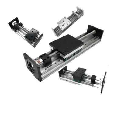 Imagem de Mesa de guia linear CNC de 80-150 mm de largura mesa deslizante de trilho duplo XYZ eixo esférico mesa móvel estágio linear SFU SFU1605/1610(SXG120-120, SFU1610 600 mm Stroke)