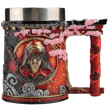 Imagem de Nemesis Now Caneca de cerveja Assassin's Creed Shadows, resina, laranja, caneca de cerveja oficial Assassin's Creed, inserção removível de aço inoxidável, fundida na melhor resina, habilmente pintada