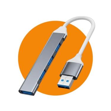 Imagem de Hub USB 3.0 de 4 Portas - Revestimento de Alumínio, 5 Gbps, para Notebooks e Computadores