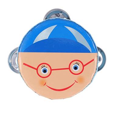 Imagem de Instrumento de percussão siwoted universal 4in colorido pandeiro instrumento de ensino de música com 3 pares de sinos de metal (menino de 4 polegadas)