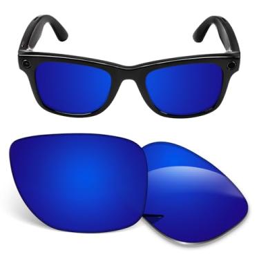 Imagem de Lentes de substituição de 1,5 mm compatíveis com óculos de sol inteligentes Ray-Ban Meta Wayfarer (Gen2) RW4012 53 mm - Azul escuro polarizado