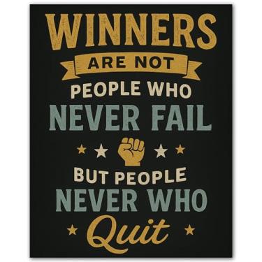 Imagem de Winners Are Not People Who Never Fail but People Who Never Quit - Pôster motivacional - Arte de parede com citação inspiradora para sala de aula, escritório, academia, casa, - Impressão sem moldura 20