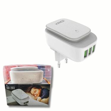 Imagem de Carregador 3Usb Auto-Id Com Lâmpada Led Kd-203 - Kaidi