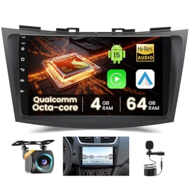 Imagem de Inefala Qualcomm 4G 64G para Suzuki Swift 2011-2017 Radio CarPlay Screen 8 core Android 15 IPS 22.9 cm Touchscreen Car Stereo Android Auto Bluetooth 5.1 câmera de backup GPS FM RDS DSP 4UI