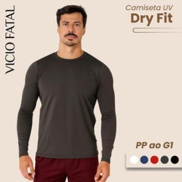 Imagem de Blusa Masculina Dry Manga Longa com Proteção UV+ Segunda Pele Térmica para Treino-Masculino