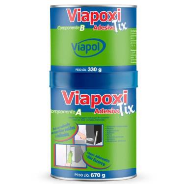 Imagem de Viapoxi Tix 1kg Epoxi Cola Ferro Media Concreto Rapido 1kg - Viapol