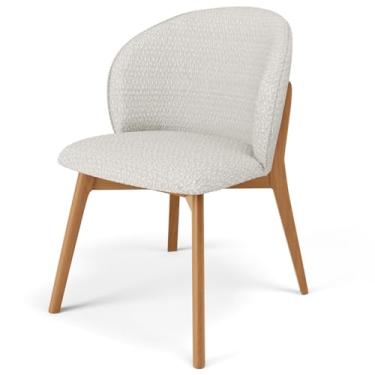 Imagem de Cadeira de Jantar e Estar Living Estofada Mia L02 Bouclê Cru - Lyam Decor