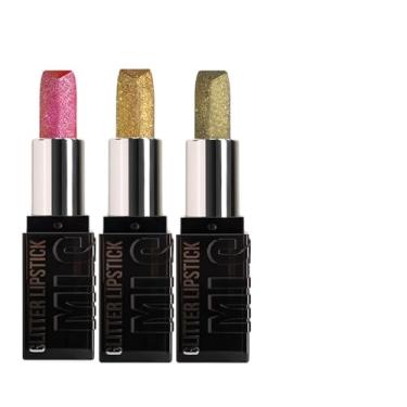 Imagem de Brilho Labial Com Glitter - 3 Unidades de Brilho Labial,Batom Fashion - Para Festas Viagens a dos Namorados e Presente para Mulheres e Meninas