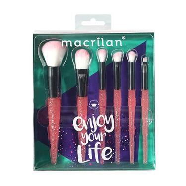 Imagem de Kit de Pincéis Macrilan - KP10-3 Enjoy Your Life, Rosa - Cerdas Macias, Custo-Benefício, Maquiagem Kit Iniciante