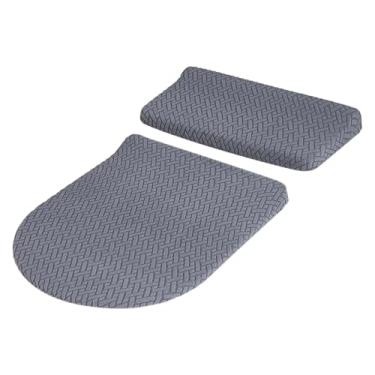 Imagem de Bothyi Protetor de tampa de vaso sanitário de caixa acoplada, elástico, acessórios, fácil de instalar, confortável, substituível e lavável, Cinza Escuro