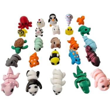 Imagem de YonaaClin Conjunto De 25 Mini Animais Fazenda, Impressos Em 3D E Brinquedos Articulação Flexível, Adequado Para Decoração Mesa Brinquedos, Também Estatuetas Pet Shop (25 Peças)