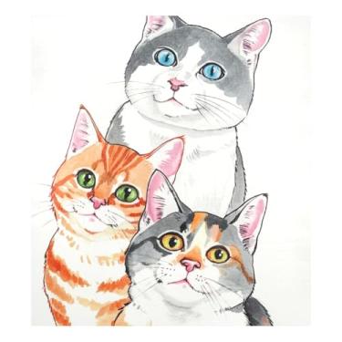 Imagem de Adesivos magnéticos de geladeira Cute Cats, capas magnéticas para painel de lava-louças 58 cm L x 66 cm A