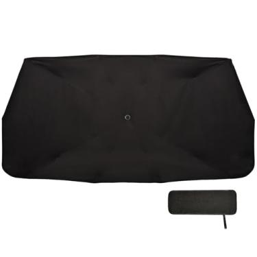 Imagem de Guarda-chuva preto pára-brisa proteção de isolamento térmico janela para-sol para carro 147 x 75 cm material de carro