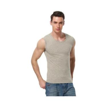 Imagem de Camisola do algodão puro para homens, Undershirt do halterofilismo, Co