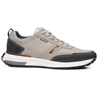 Imagem de Sapatênis Pegada Casual em Couro 110751-09 Masculino Cinza-Masculino