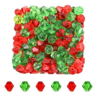 Imagem de Mandala Crafts Contas de cristal bicone de Natal de 8 mm – 200 contas de vidro facetadas para fazer joias, pulseiras, colares, brincos e contas