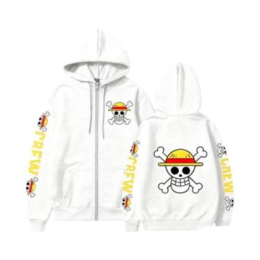 Imagem de Jaqueta Unissex Oversized Com Capuz De Anime, Zíper, Manga Longa, Moda