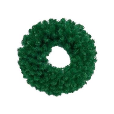 Imagem de Guirlanda De Natal Verde 40Cm Decorativa Folhas Pvc Premium - Evolutio